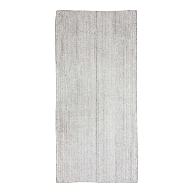 Vintage Gray Modern Turkish Kilim Rug For Sale