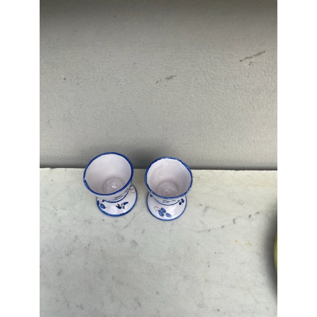 Blue & White Faience Egg Cups Martres Tolosane-A Pair For Sale In Austin - Image 6 of 7