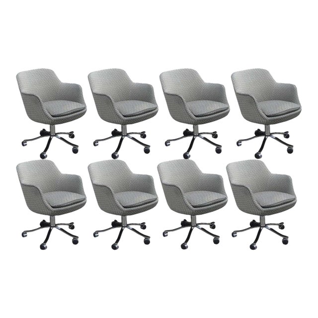 1 Nicos Zographos Bucket Chair With Grey Circle Upholstery For Sale