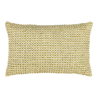 The House Of Scalamandré Heatherton Lumbar Pillow In Lemon For Sale