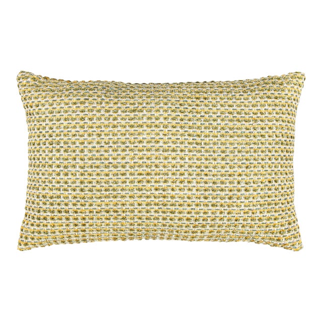 The House Of Scalamandré Heatherton Lumbar Pillow In Lemon For Sale