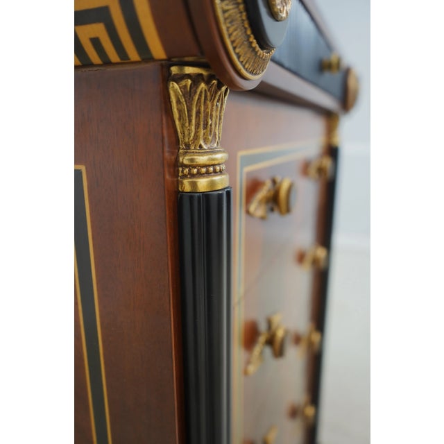 Neoclassical 6 Drawer Inlaid High Chest For Sale - Image 11 of 12