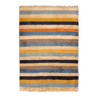 Vintage Hand-Knotted Persian Gabbeh Rug 2'10" X 4'1" For Sale