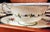 Shabby Chic 1920s Antique Wedgewood QueensWare Ventnor Soup Cups and Saucers Fruit and Vine's Theme - 8pcs For Sale - Image 3 of 7