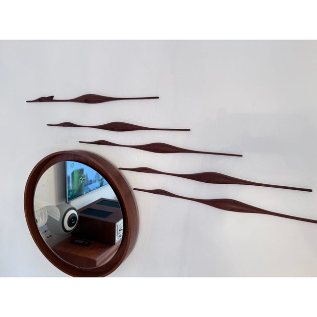 Teak Bird Wall Art, Denmark, 1960s, Set of 5 For Sale - Image 10 of 18
