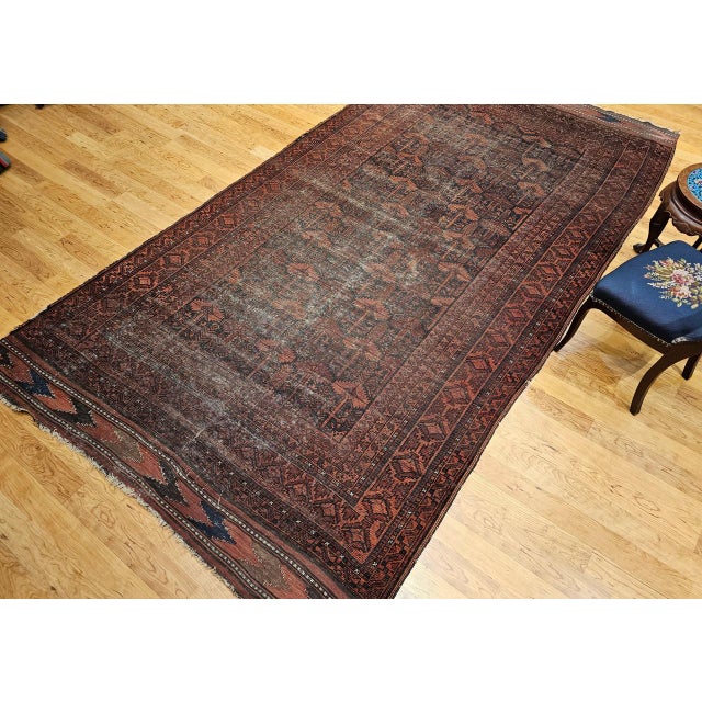 19th Century Hand-Knotted Afghan Gallery Rug in Allover Geometric Pattern For Sale In Chicago - Image 6 of 18