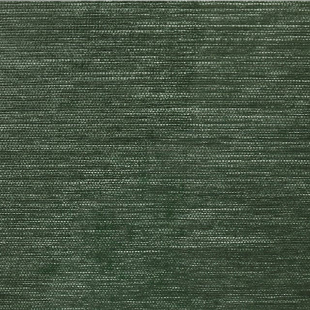 Matthew Izzo Home Cole Green Dyed Grasscloth Two Drawer Side Table/Nightstand With Glass Top and Large Square Brass Handle For Sale - Image 10 of 11