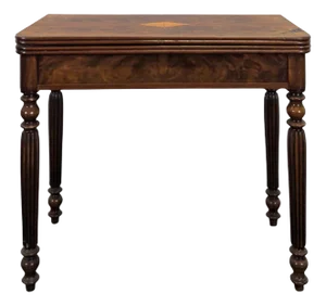 Flamed Mahogany Game Table
