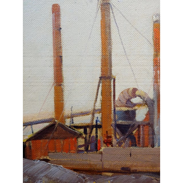 Emerson Lewis -1930s California Impressionist Industrial Scene - Oil Painting For Sale - Image 11 of 12