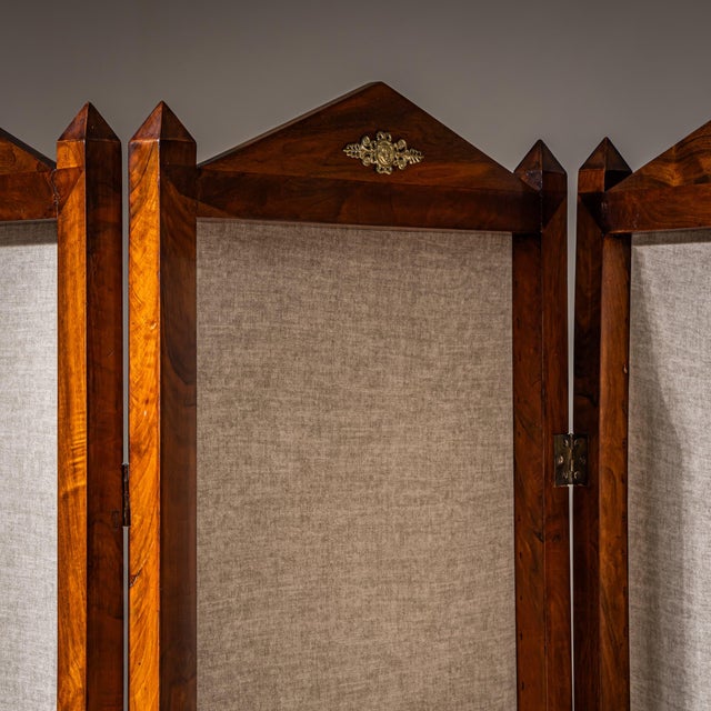 Five-Panel Screen in the Empire Style, 19th Century For Sale - Image 4 of 10