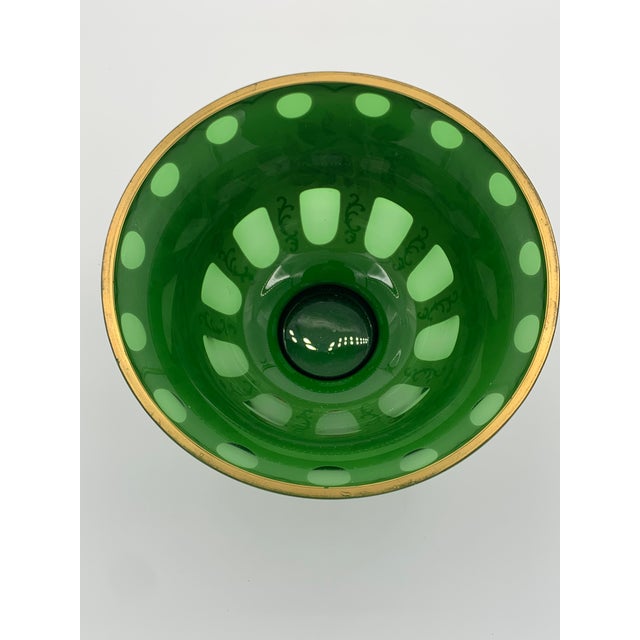 1960s Moser-Style Hand Blown Glass Hand Painted Bowl For Sale - Image 5 of 8