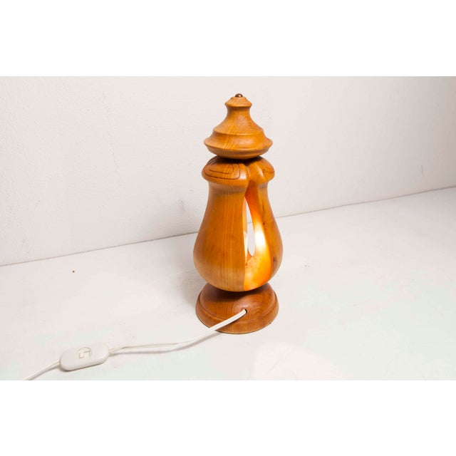 Gold Vintage Wood Table Lamp, 1960s For Sale - Image 8 of 18