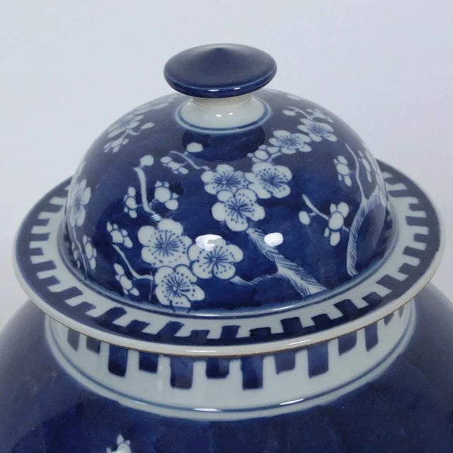 Gustavian (Swedish) Lidded Vases with Peach Tree Decor, Set of 2 For Sale - Image 3 of 6