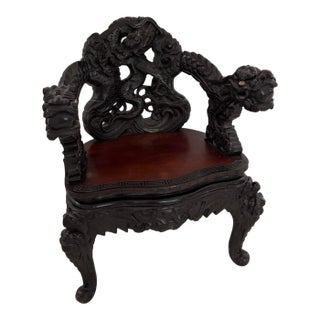 Japanese Meiji-Era Export Dragon Armchair (c.1900) For Sale