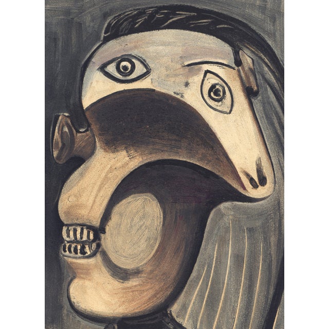 Original lithograph after an earlier painting by Pablo Picasso from the monograph "La Guerre et La Paix" (War and Peace),...