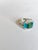 Modern Set in 18k Gold, Zambian Emerald, Natural Turquoise & Diamonds Engagement Ring, Size 6 For Sale - Image 3 of 8