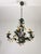 Florentine six-light chandelier in wrought iron and porcelain, 1970s Intact and in good condition, E14 bulbs. Height of...