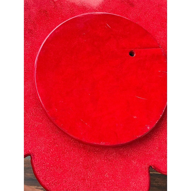 Vintage Red Hibiscus Flower Lazy Susan For Sale - Image 11 of 12