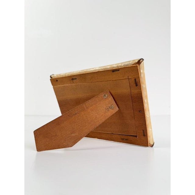 Metal Mid-Century Modern Italian Faux Mother-of-Pearl and Copper Picture Frame, 1950s For Sale - Image 7 of 14