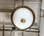 Mid 20th Century Restored Traditional 18 In. White Glass Dome Brass Flush Mount Light For Sale In New York - Image 6 of 8