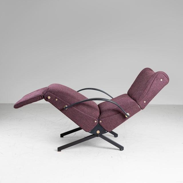 Textile P40 Armchair Blue Second Edition by Osvaldo Borsani for Tecno, 1955 For Sale - Image 7 of 12
