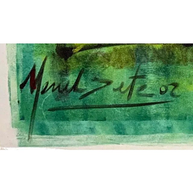 Contemporary Mulher Verde, Menelaw Sete Oil on Canvas, Signed L.l. For Sale - Image 3 of 4