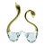 Mid 20th Century Set of 2 Hand Blown Clear Art Glass & Brass Swan Sculptures/Figurines For Sale