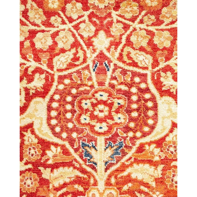 Traditional Mogul Collection Hand-Knotted Area Rug - Orange 8' 4" x 10' 5" For Sale - Image 3 of 9