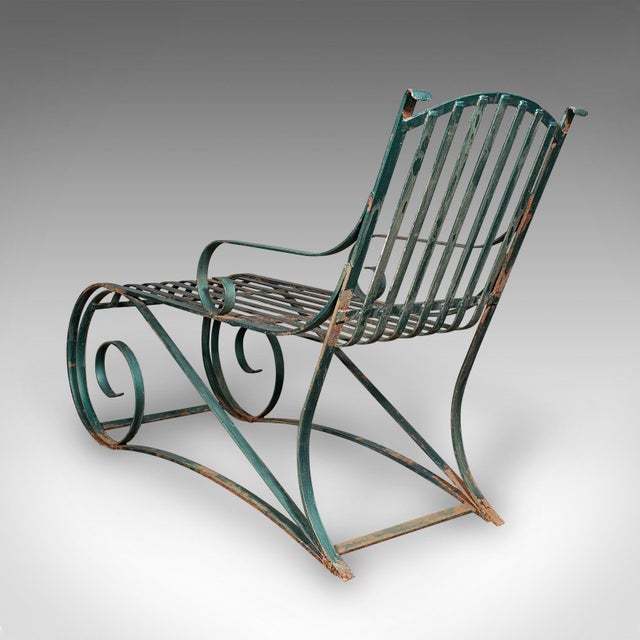 Antique Garden Lounger Set, English, Outdoor, Rocker, Steamer Chair, Edwardian For Sale - Image 4 of 12