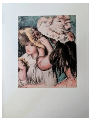 Pierre-Auguste Renoir, Two Girls, Colour Lithograph