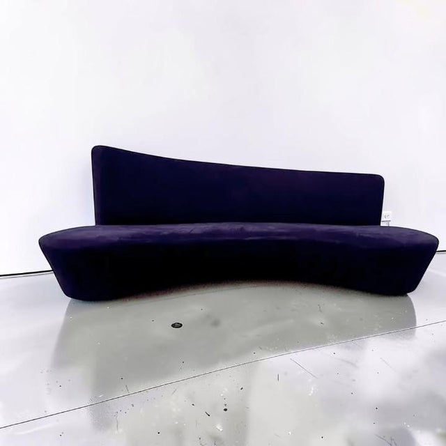 Postmodern kidney sofa, designed by Directional furniture. This is a unique piece, as it has the Bilbao shaped back, with...