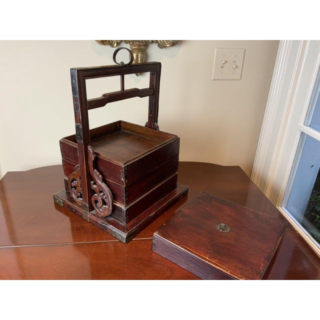 Chinese Antique Chinese Covered Boxes—Set of 2 For Sale - Image 3 of 9