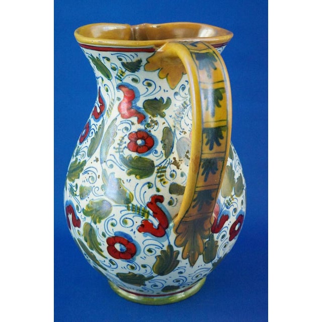 1920s Neo-Renaissance Ceramic Jug Vase by Gualdo Tadino for Icap, Italy, 1920s For Sale - Image 5 of 18