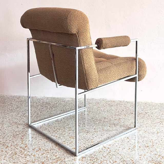 Thin Line Dining or Occasional Chair Attributed to Milo Baughman for Thayer Coggin For Sale - Image 4 of 13
