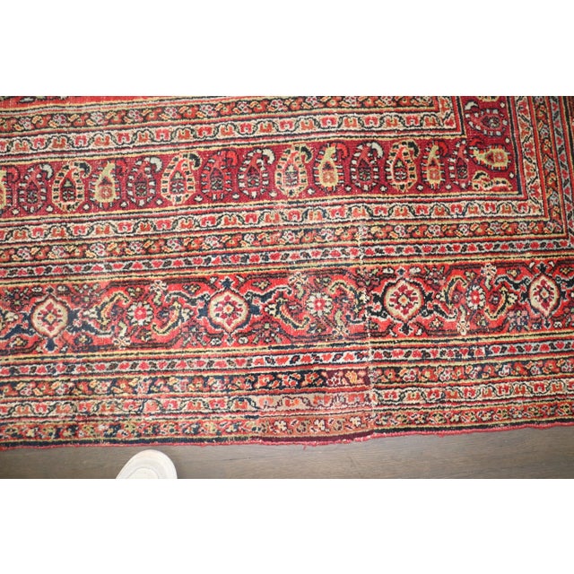 Green Hunting Animal Doroksh Persian Distressed Rug , 10'2'' X 12'10'' For Sale - Image 4 of 15