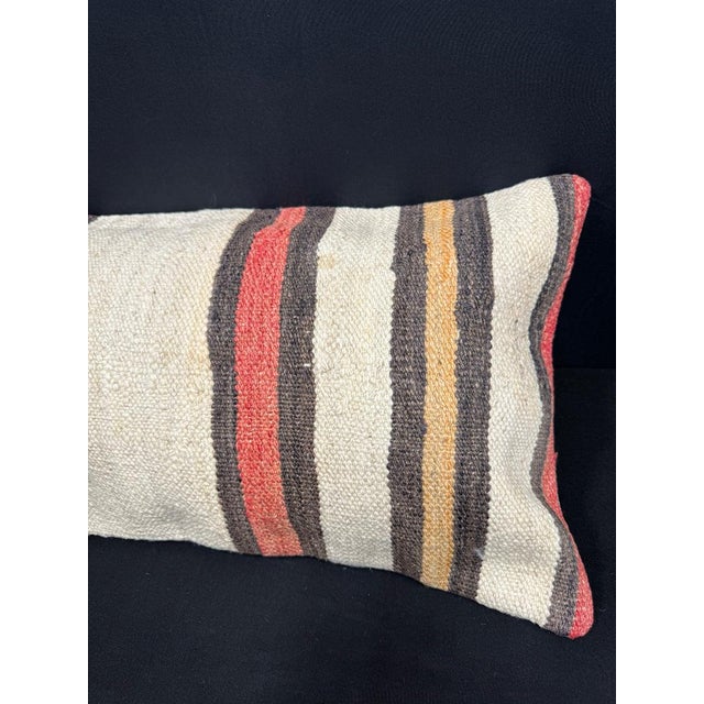Turkish Hemp Pillow Cushion Natural Beige Brown Cushion Cover 14"x45" For Sale - Image 4 of 4