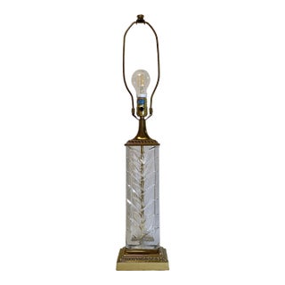 Late 20th Century Neoclassical Faceted Glass Table Lamp For Sale