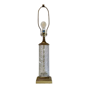 Late 20th Century Neoclassical Faceted Glass Table Lamp