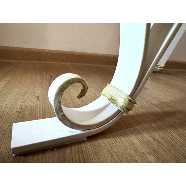 Vintage Hand-Forged Iron Coat Stand in White and Gold, 1950s For Sale - Image 9 of 18