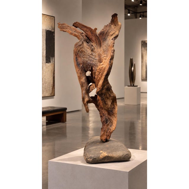 Vintage One of a Kind Teak Wood Sculpture For Sale - Image 10 of 11