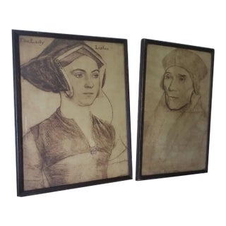 Antique Hans Holbein Renaissance Prints, Lady Lister, John Fisher For Sale