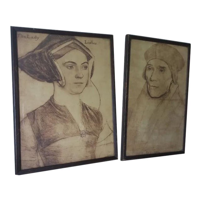 Antique Hans Holbein Renaissance Prints, Lady Lister, John Fisher For Sale