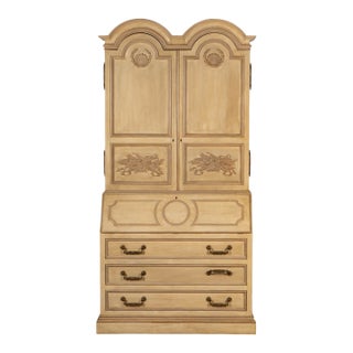 Regency Style White Painted Secretary Bookcase For Sale