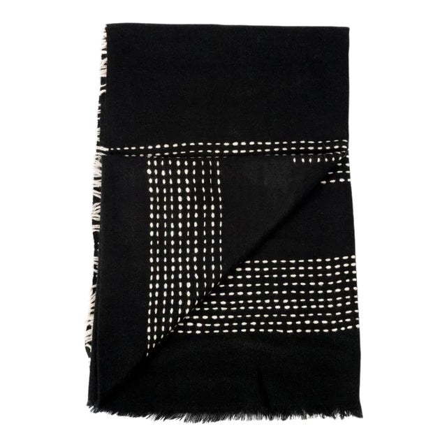 Contemporary Walnut Black Yak Throw For Sale