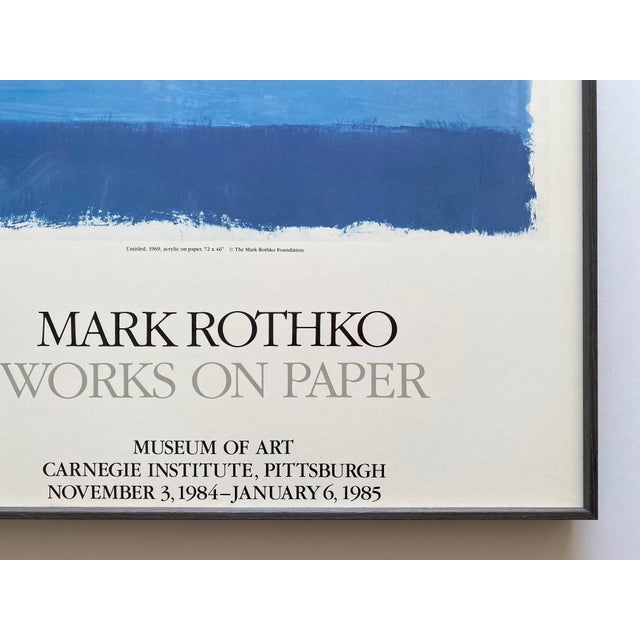 Mark Rothko Vintage 1984 Modernist Lithograph Print Framed Abstract Expressionist Extra Large Exhibition Poster " Untitled " 1969 For Sale - Image 13 of 14