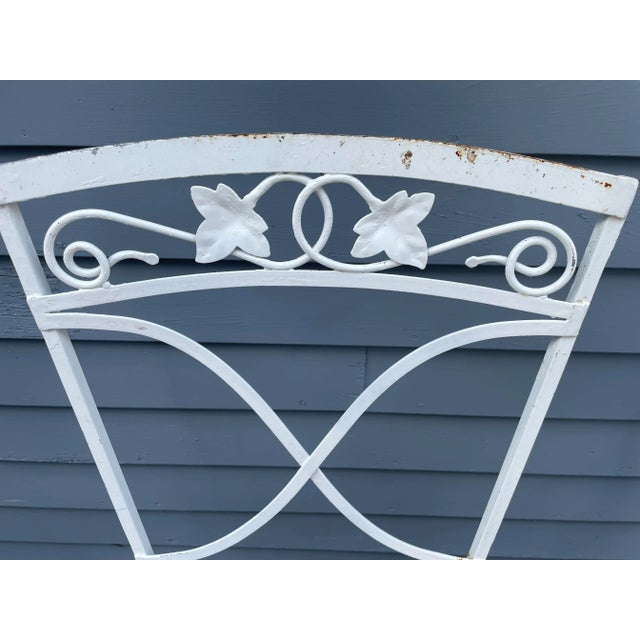 A Pair of Vintage Wrought Iron Salterini Mt Vernon Maple Leaf Dining Chairs, Attributed For Sale - Image 9 of 11