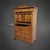 Biedermeier Cherrywood Veneer Secretary Desk with Pointed Gable, Thuringia, 1820s For Sale - Image 3 of 11