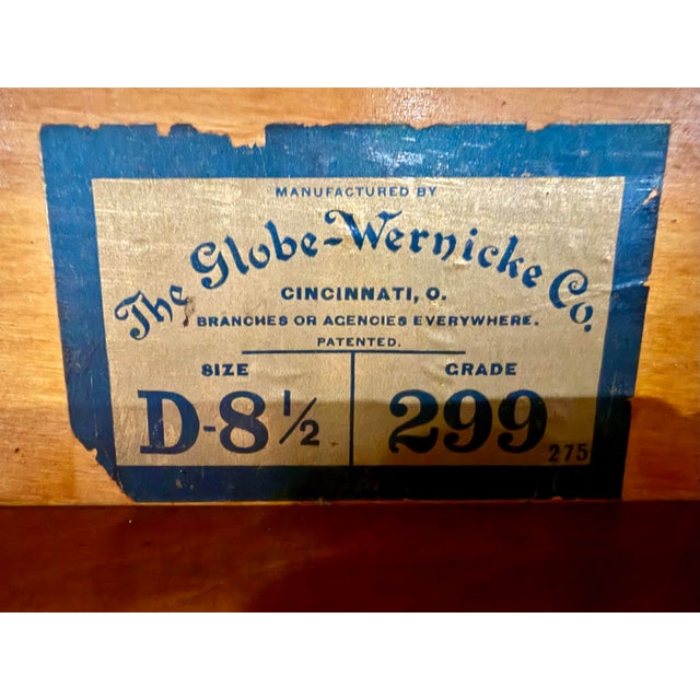 Globe Wernicke Early 20th Century Globe-Wernicke Barrister Bookcase, Vintage Lawyer Cabinet, Glass Door Stacking Bookcase For Sale - Image 4 of 11