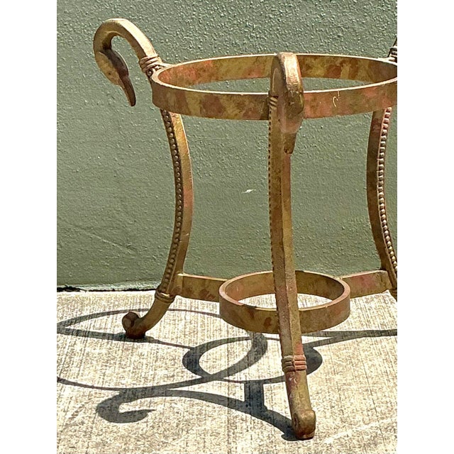 Metal Vintage Gilt Gipped Swan Drinks Table For Sale - Image 7 of 12