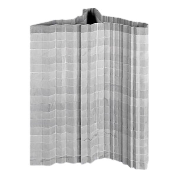 Stripes D4 Decorative Vase in Bardiglio Marble by Bufalini Marmi For Sale